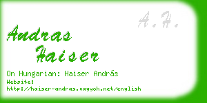 andras haiser business card
